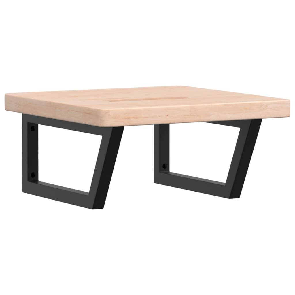 Badkamer wandschap staal en massief eikenhout