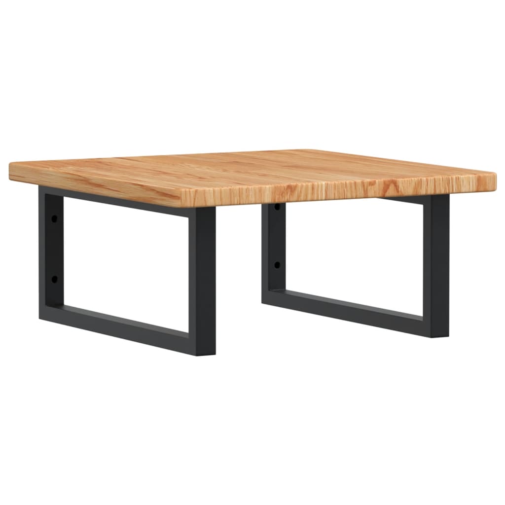 Badkamer wandschap staal en massief eikenhout