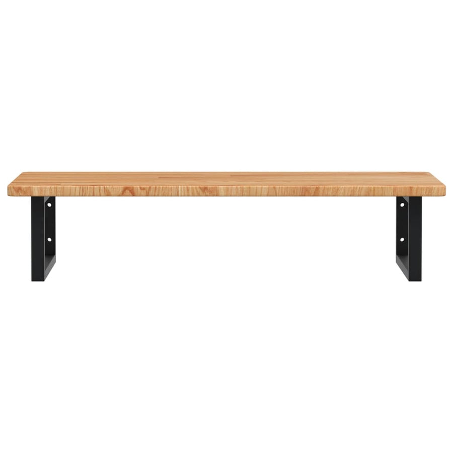 Badkamer wandschap staal en massief eikenhout