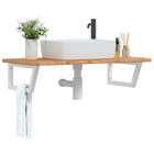 Bathroom wall shelf steel and solid oak