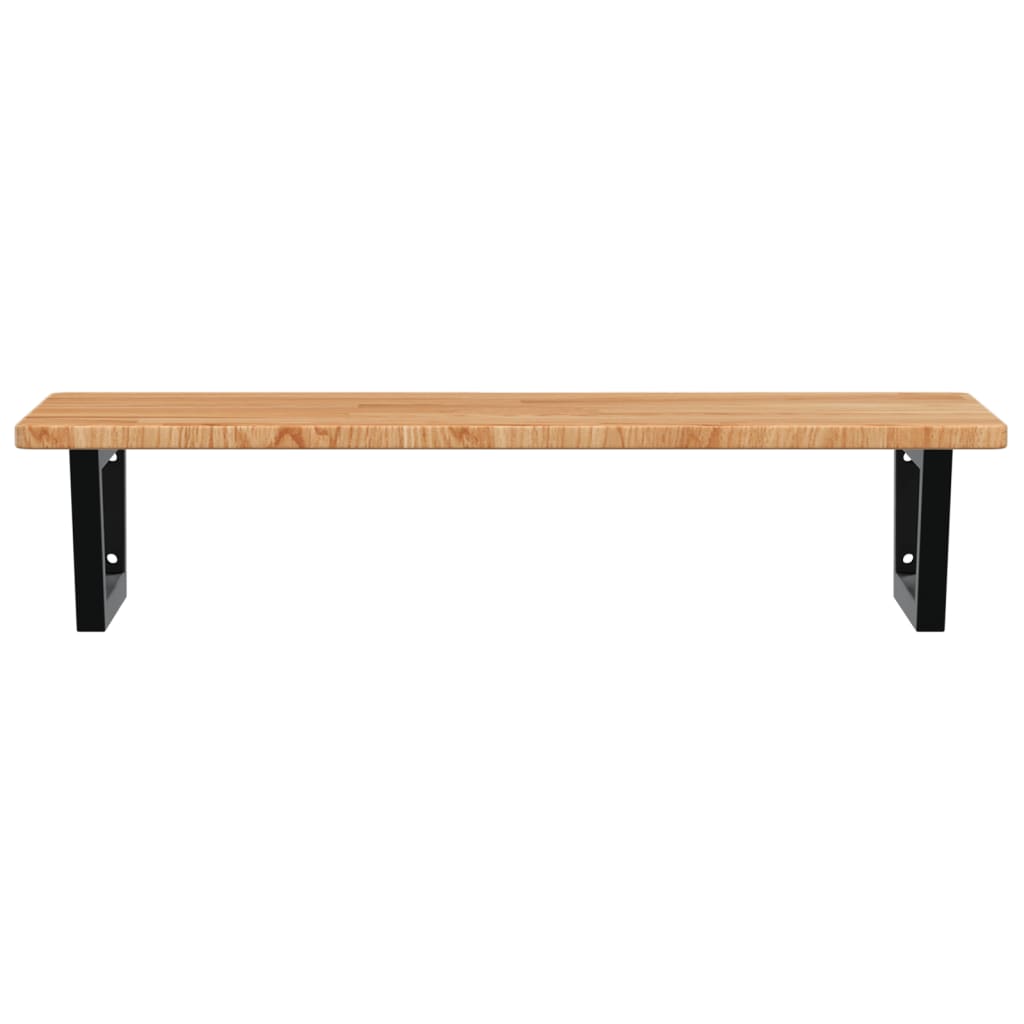 Badkamer wandschap staal en massief eikenhout