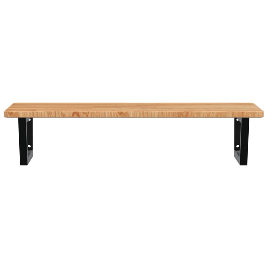 Badkamer wandschap staal en massief eikenhout