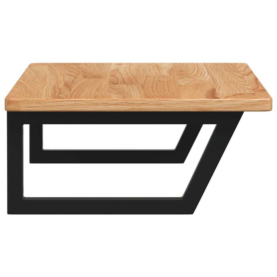Badkamer wandschap staal en massief eikenhout