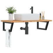 Badkamer wandschap staal massief eikenhout
