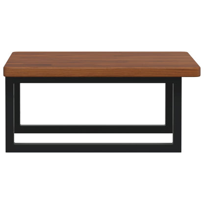 Badkamer Wandschap Staal En Massief Eikenhout 1 50 x 50 x 2.5 cm Donkerbruin en zwart
