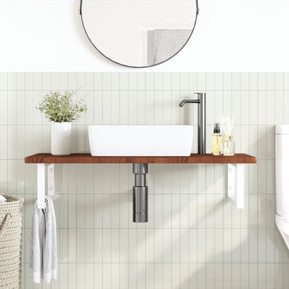 Badkamer Wandschap Staal En Massief Eikenhout 1