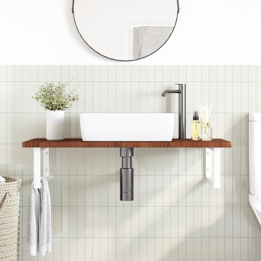 Badkamer Wandschap Staal En Massief Eikenhout 1