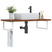 Badkamer wandschap massief eikenhout staal