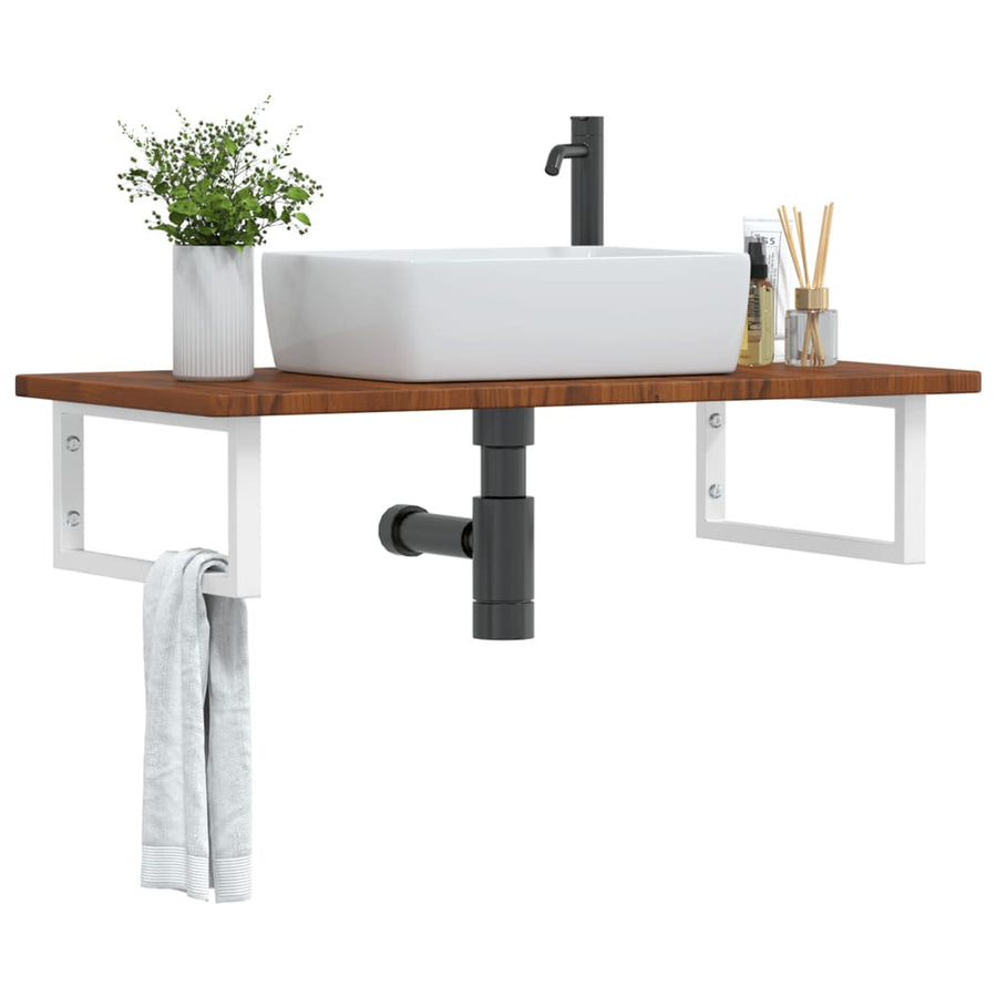 Badkamer Wandschap Staal En Massief Eikenhout 1