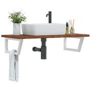 Badkamer wandschap staal massief eikenhout