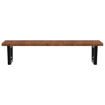 Badkamer wandschap staal en massief eikenhout