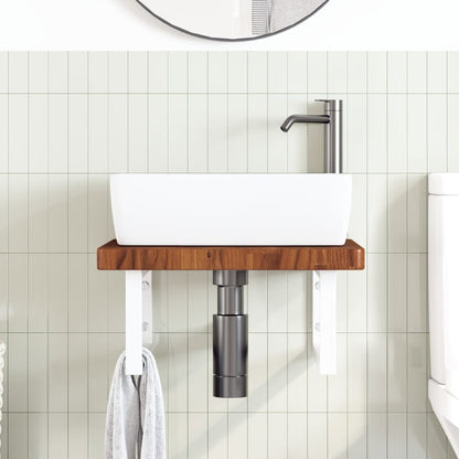 Badkamer Wandschap Staal En Massief Eikenhout 1