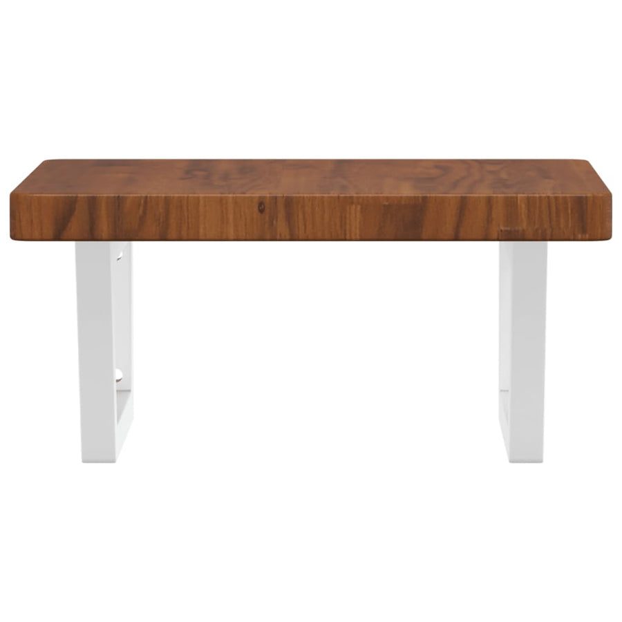 Badkamer wandschap staal en massief eikenhout