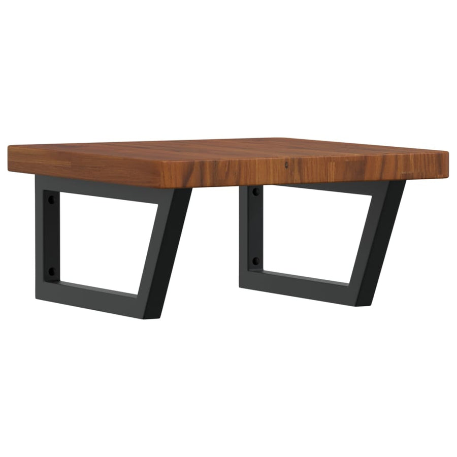Badkamer wandschap staal en massief eikenhout
