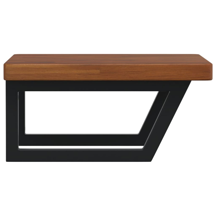 Badkamer wandschap staal en massief eikenhout