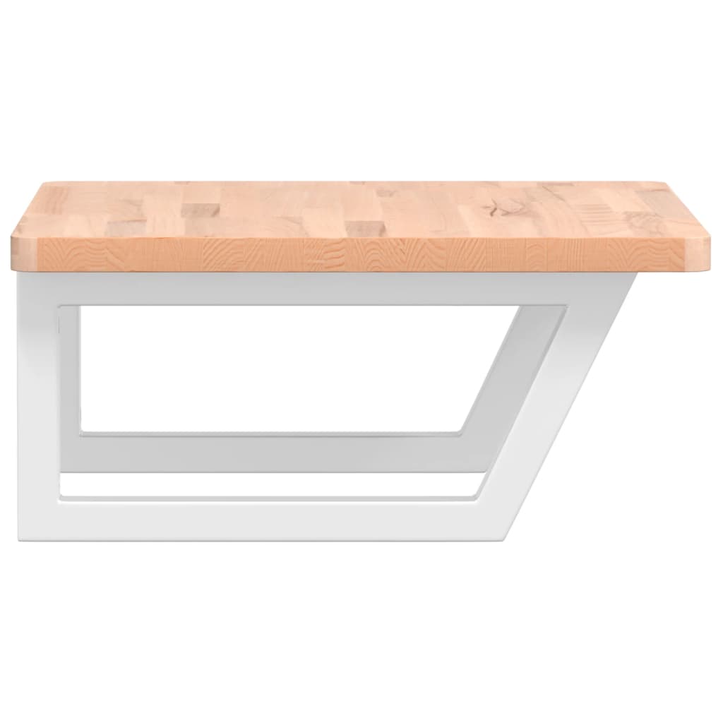 Badkamer wandschap staal en massief beukenhout