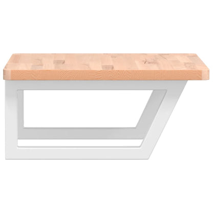 Badkamer wandschap staal en massief beukenhout