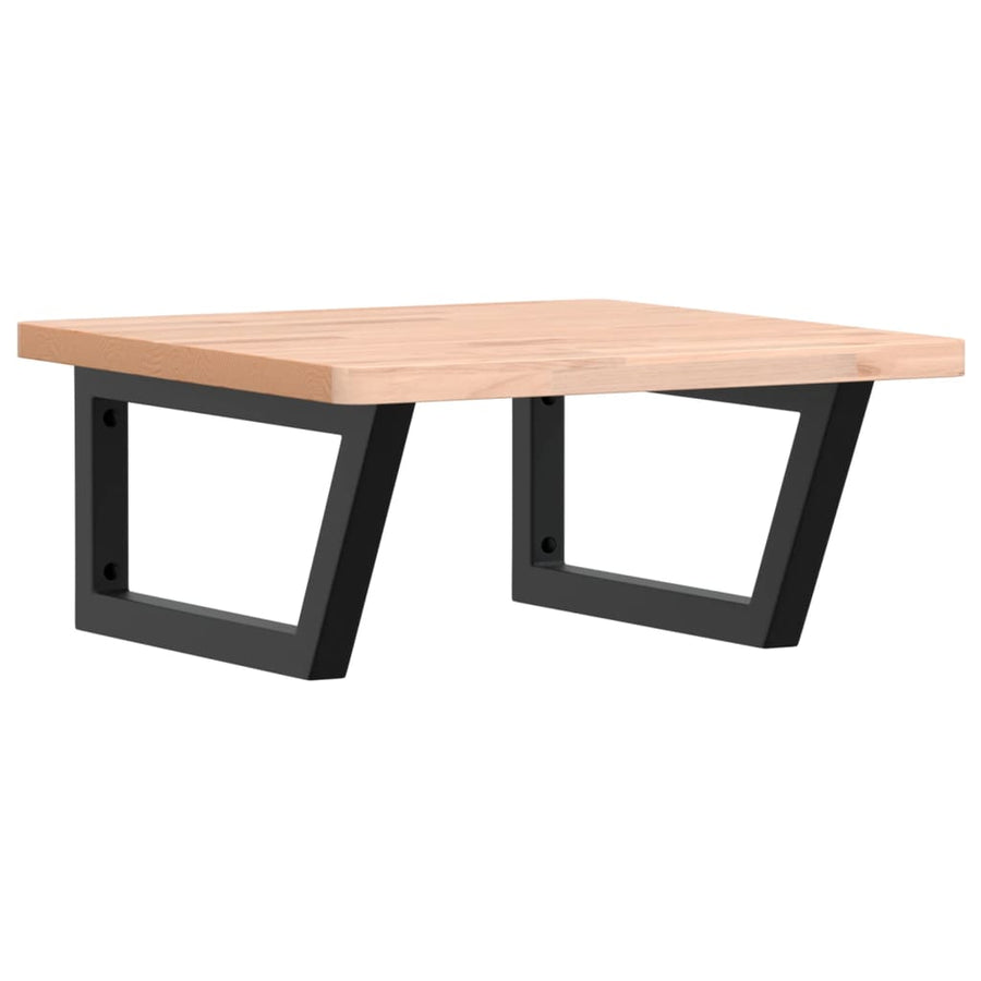 Badkamer wandschap staal en massief beukenhout