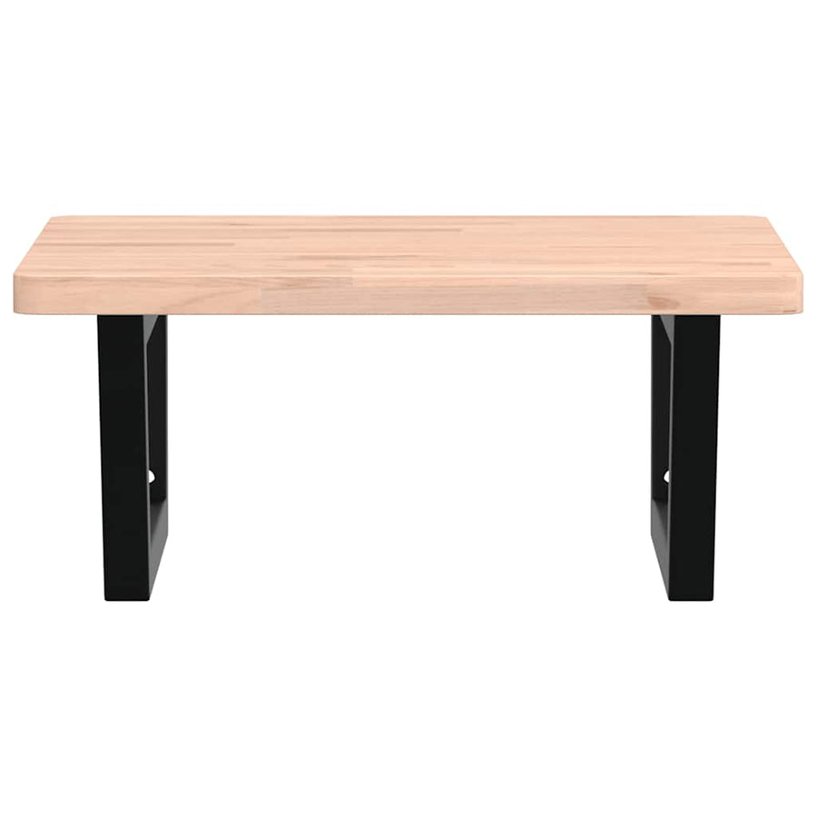 Badkamer wandschap staal en massief beukenhout
