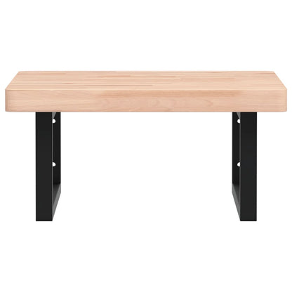 Badkamer Wandschap Staal En Massief Beukenhout 1 50 x 50 x 4 cm Bruin en zwart