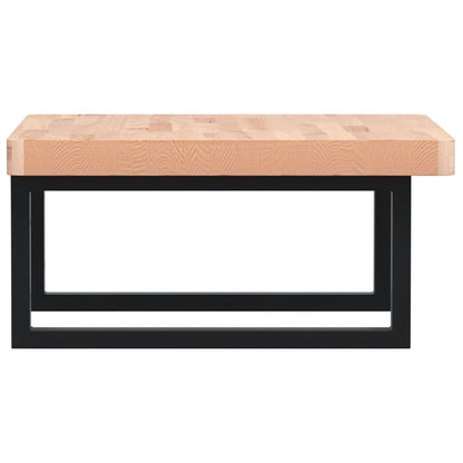 Badkamer Wandschap Staal En Massief Beukenhout 1 50 x 50 x 4 cm Bruin en zwart
