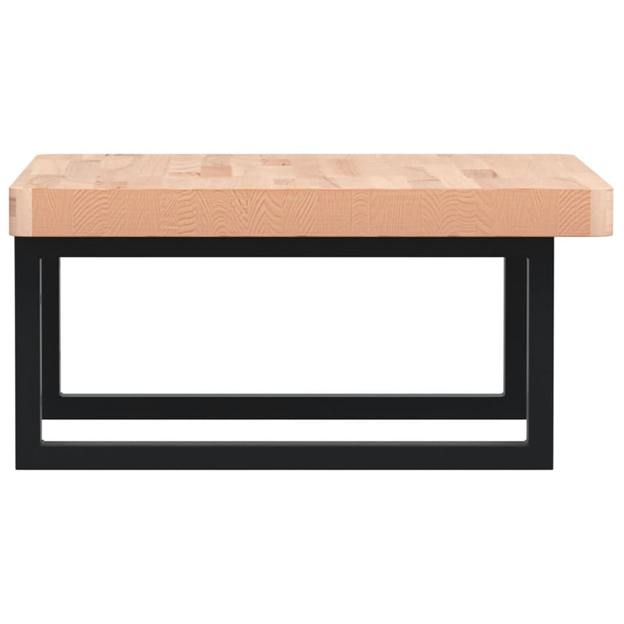 Badkamer Wandschap Staal En Massief Beukenhout 1 50 x 50 x 4 cm Bruin en zwart
