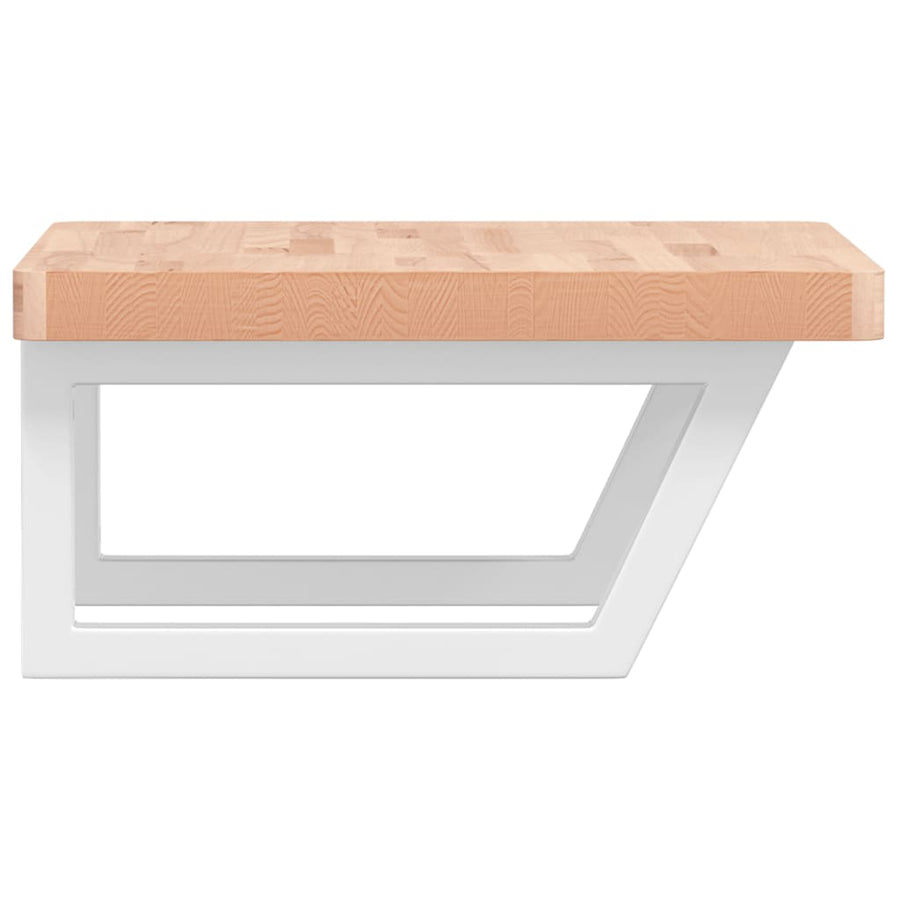 Badkamer wandschap staal en massief beukenhout