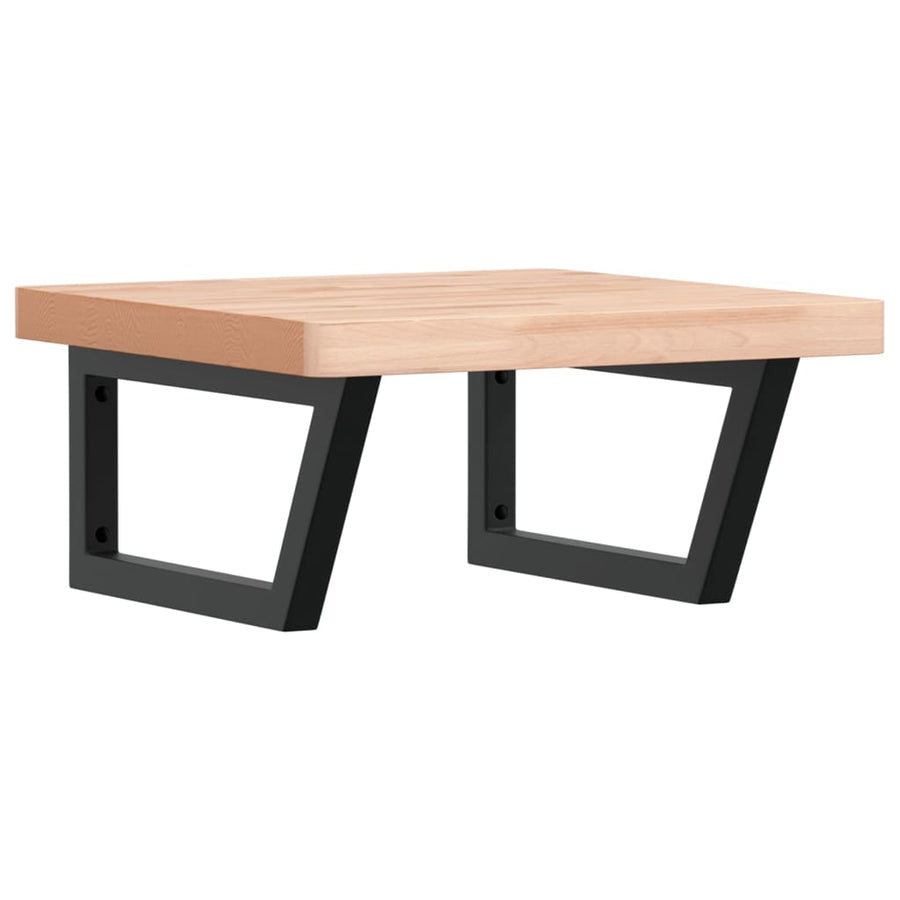 Badkamer wandschap staal en massief beukenhout