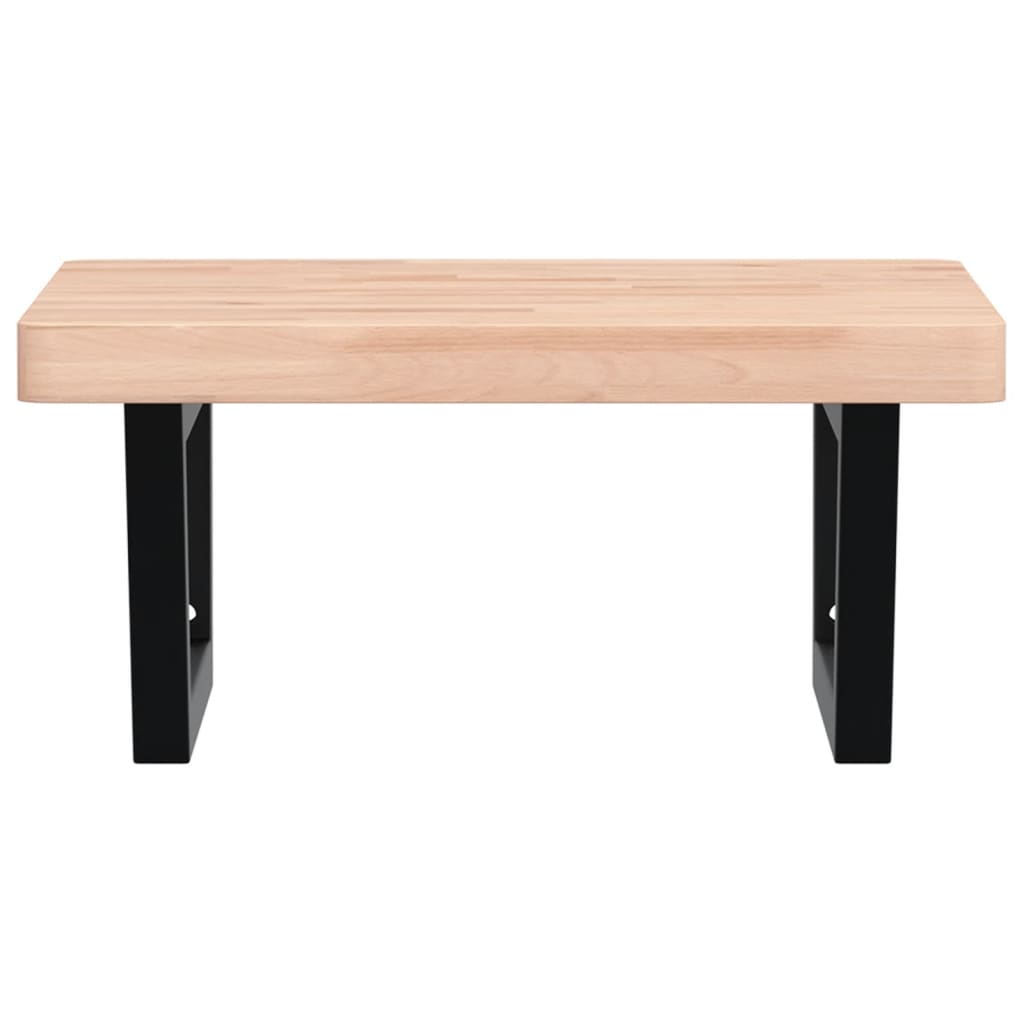 Badkamer wandschap staal en massief beukenhout