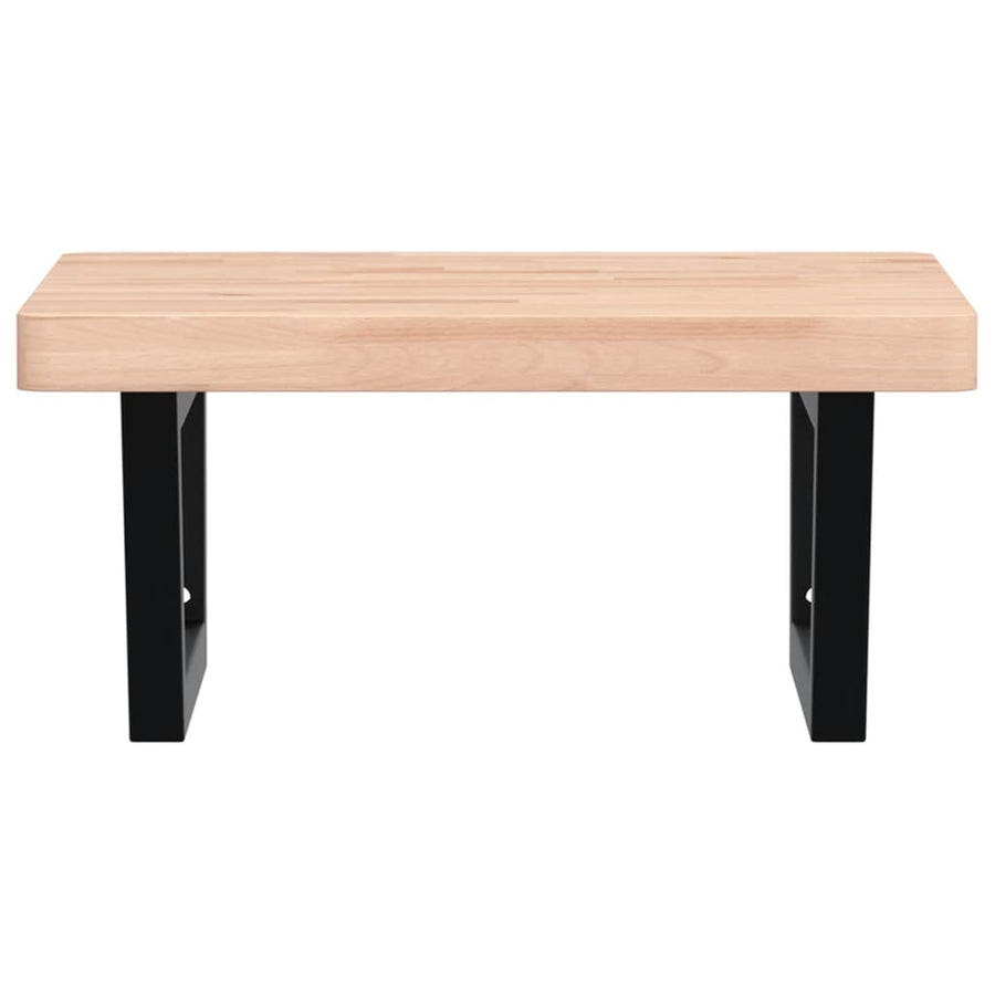 Badkamer wandschap staal en massief beukenhout