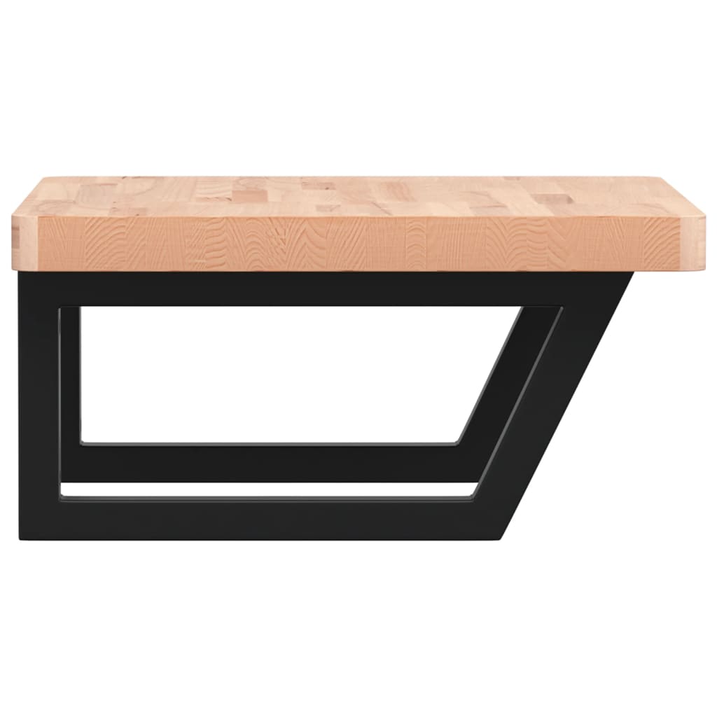 Badkamer wandschap staal en massief beukenhout