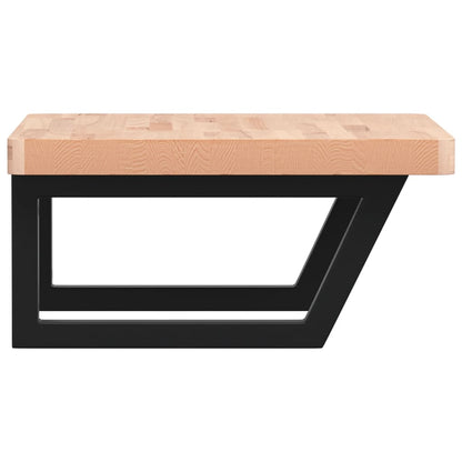 Badkamer wandschap staal en massief beukenhout