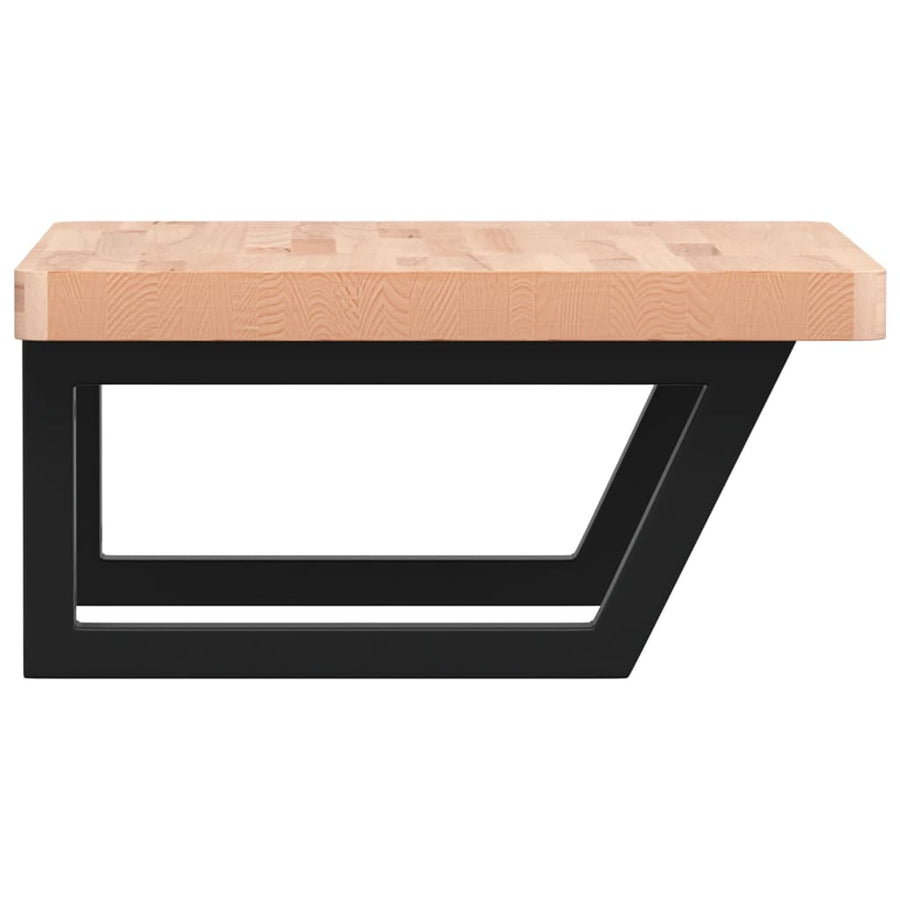 Badkamer wandschap staal en massief beukenhout