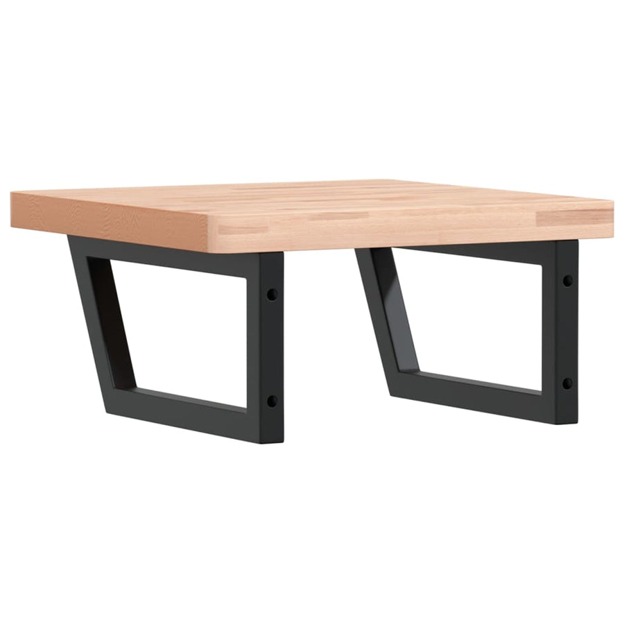 Badkamer wandschap staal en massief beukenhout