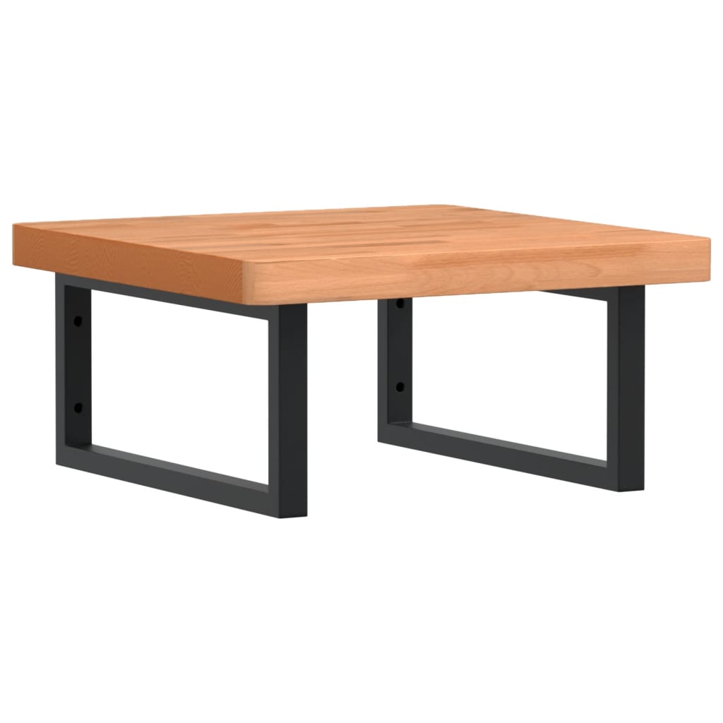 Badkamer wandschap staal en massief beukenhout