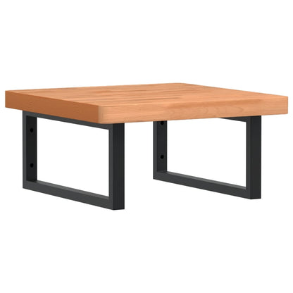 Badkamer wandschap staal en massief beukenhout