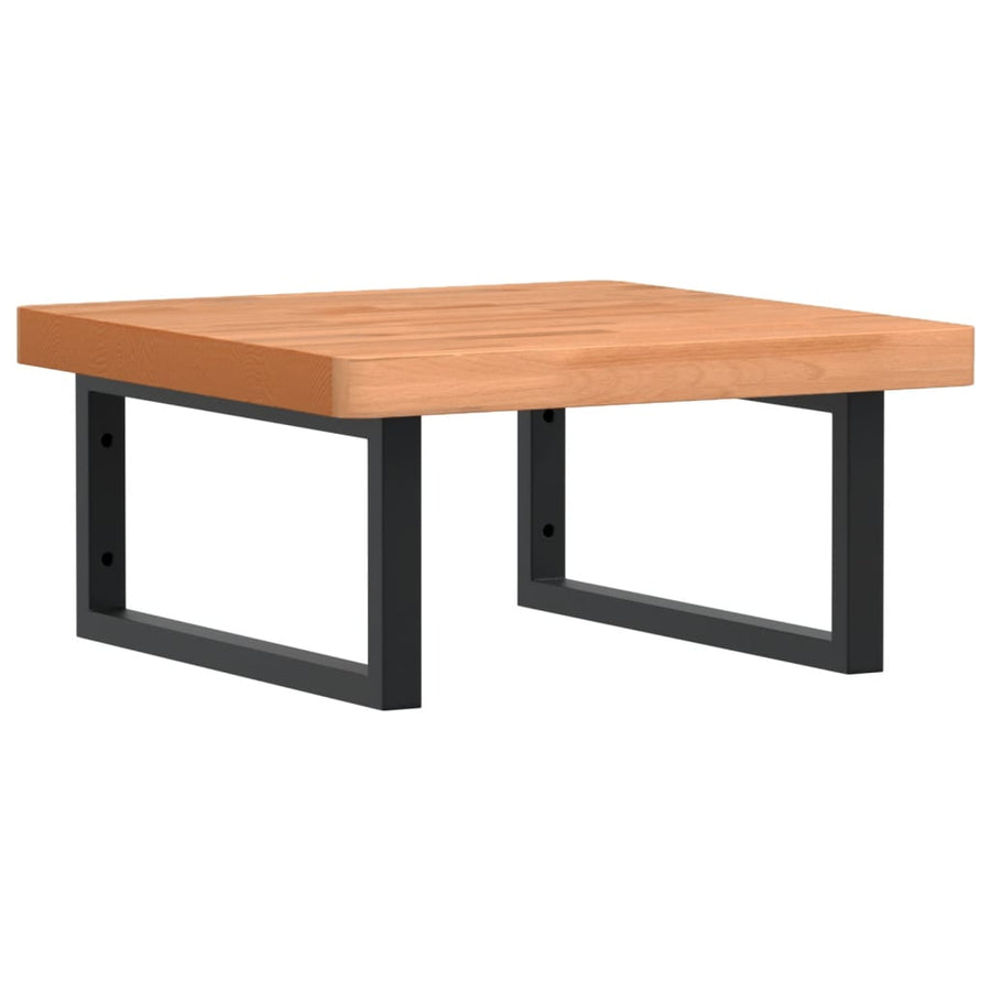 Badkamer wandschap staal en massief beukenhout