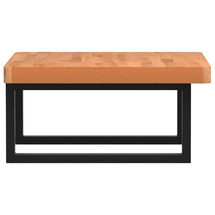 Badkamer wandschap staal en massief beukenhout