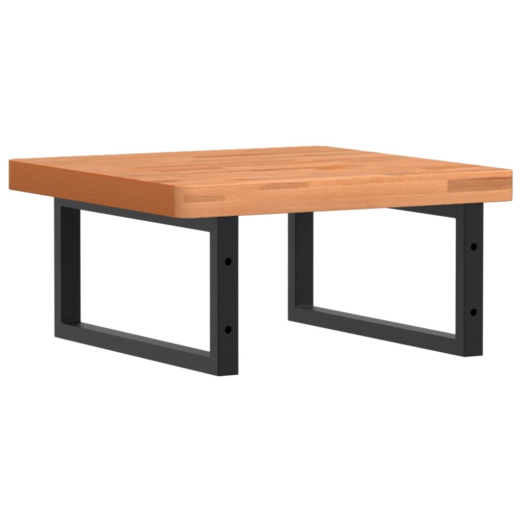 Badkamer wandschap staal en massief beukenhout