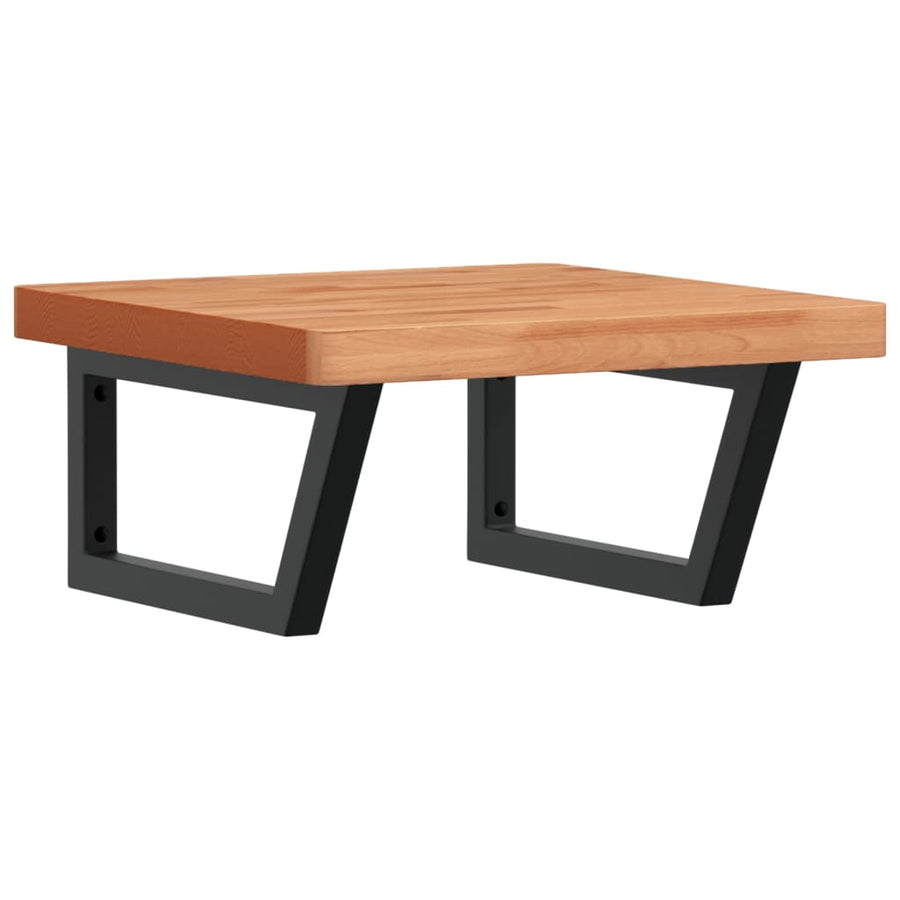 Badkamer wandschap staal en massief beukenhout