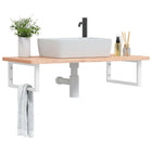 Bathroom Wall Shelf Steel And Solid Beech 1