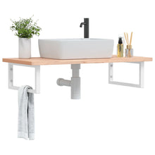 Badkamer Wandschap Staal En Massief Beukenhout 1