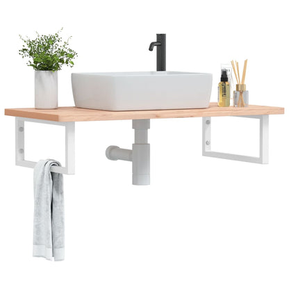 Badkamer Wandschap Staal En Massief Beukenhout 1