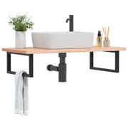 Wandschap badkamer staal beukenhout 100x50 cm