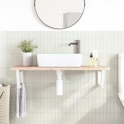 Badkamer wandschap staal en massief beukenhout