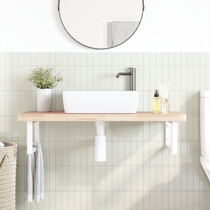 Badkamer Wandschap Staal En Massief Beukenhout 1