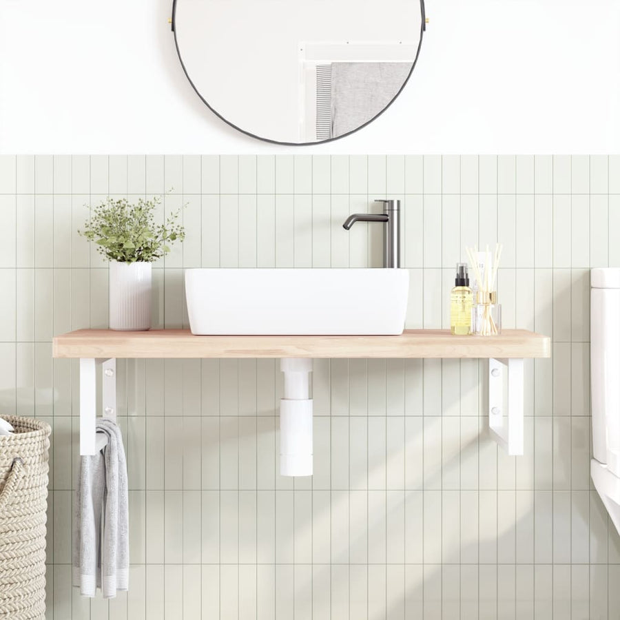 Badkamer Wandschap Staal En Massief Beukenhout 1