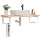 Bathroom Wall Shelf Steel And Solid Beech 1