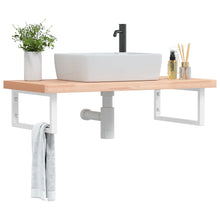 Badkamer Wandschap Staal En Massief Beukenhout 1