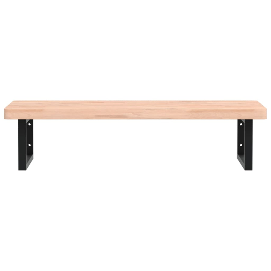 Badkamer wandschap staal en massief beukenhout